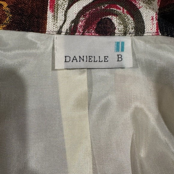 Vintage 80s Danielle B Blazer Jacket Womens Large Abstract Jewel Tones Geometric - Picture 4 of 9